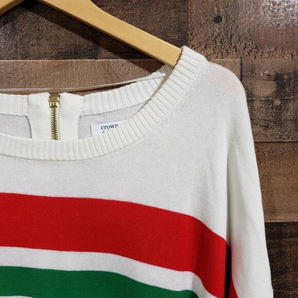 Crown & Ivy NWT striped with exposed back zip sweater woman's size XXL - Picture 7 of 11